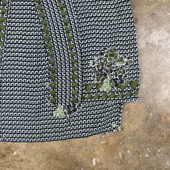 Liverpool Double Layer Geo Floral Mix Blouse Women’s Small Green Black White NWT - Picture 6 of 8